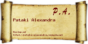 Pataki Alexandra névjegykártya